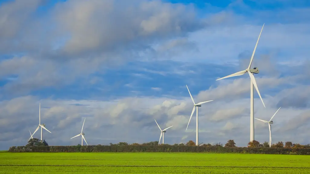 Wind turbines on farmland