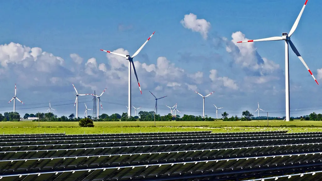 Solar panels and wind turbines