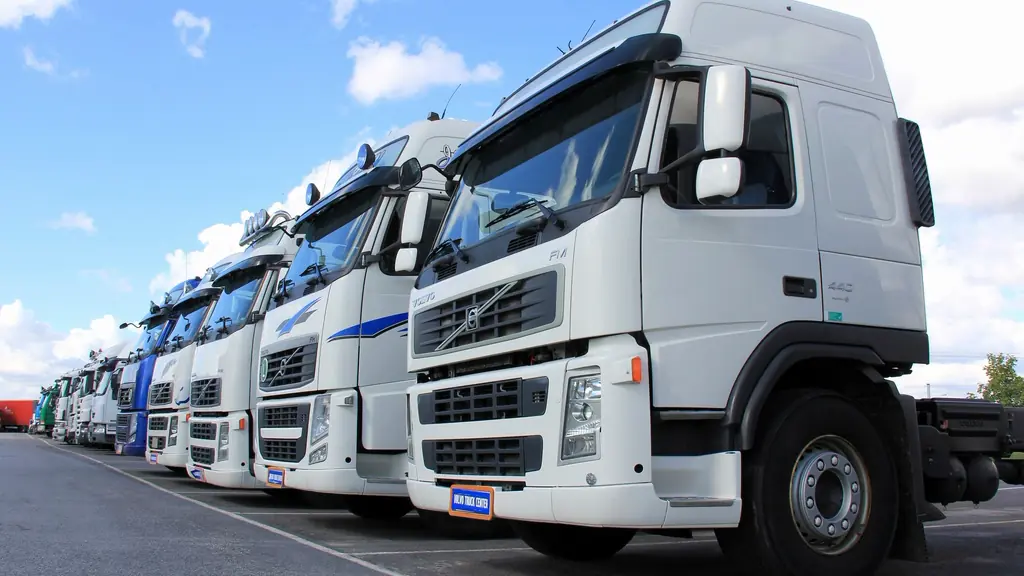 Row of parked trucks