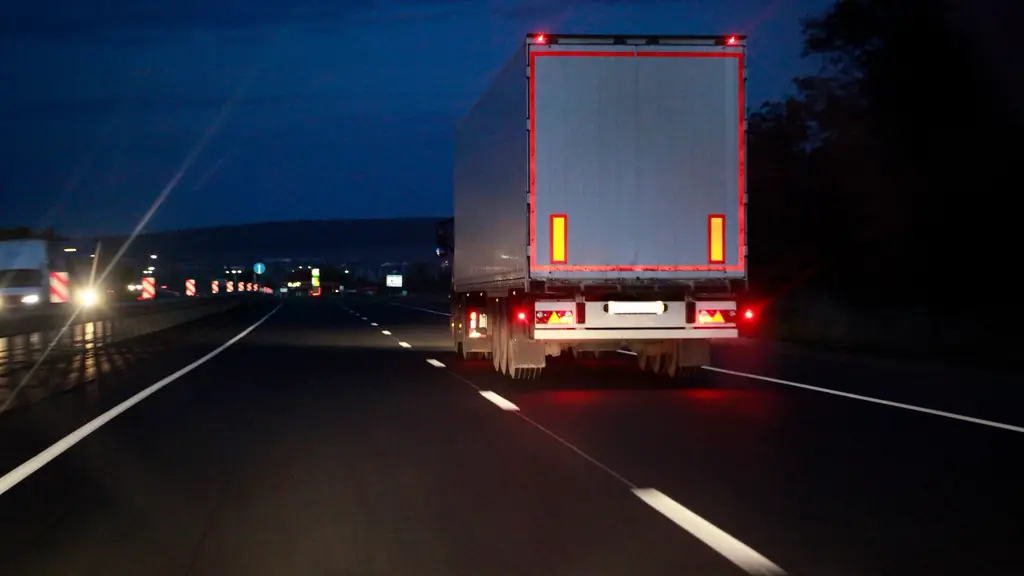 Truck on a highway at night